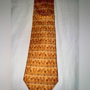Hermès Orange Printed Silk Tie